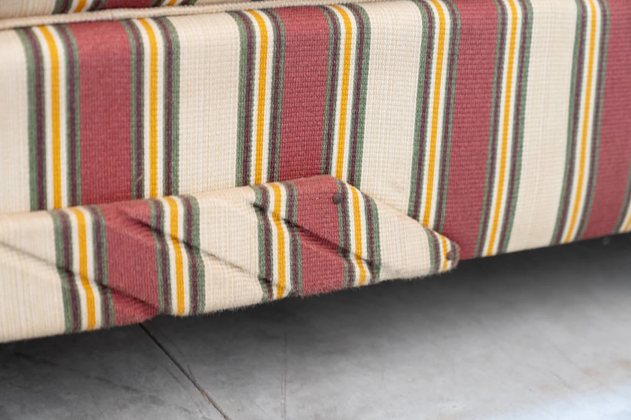 Striped fabric sofa and armchair with wooden frame, 1970s 15