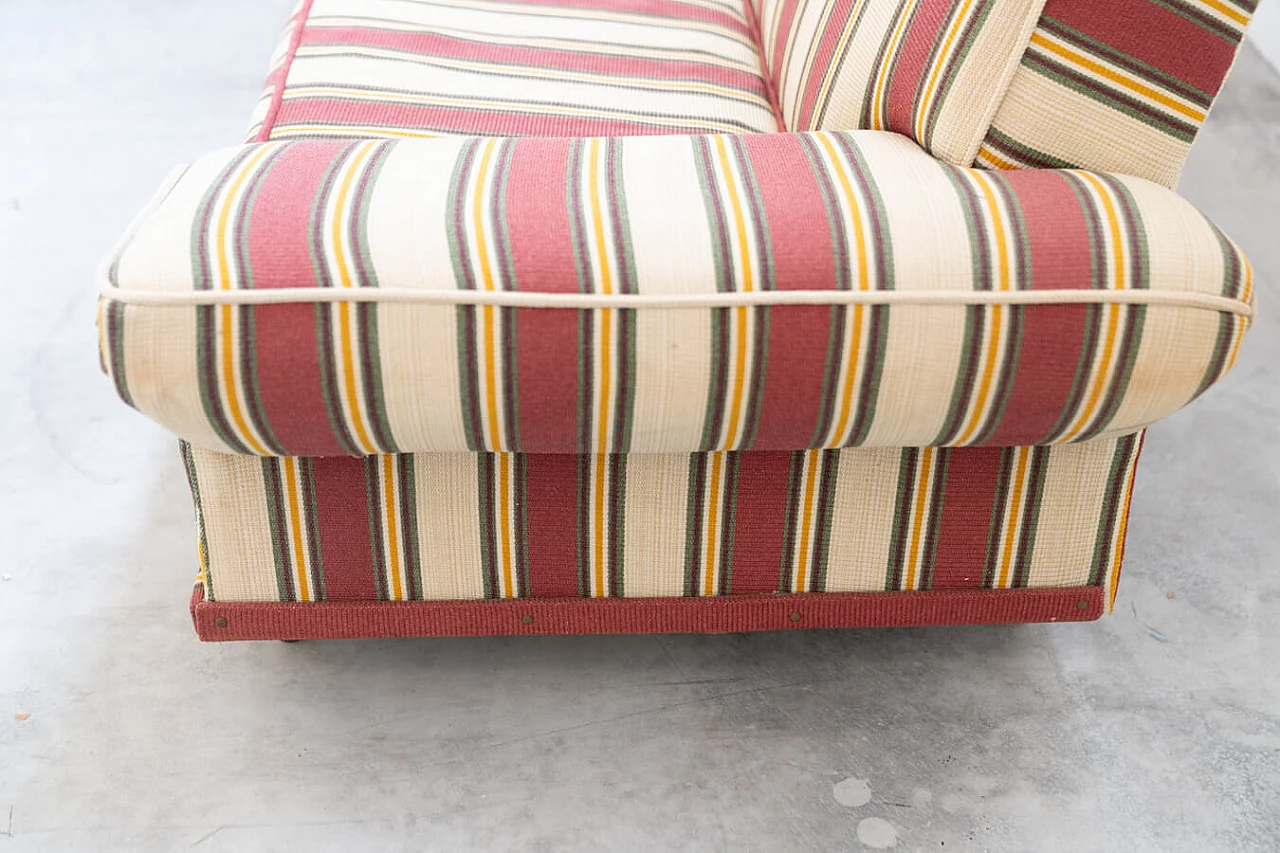 Striped fabric sofa and armchair with wooden frame, 1970s 29