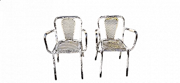 Coppia di sedie con braccioli in ferro di René Malaval, anni '50