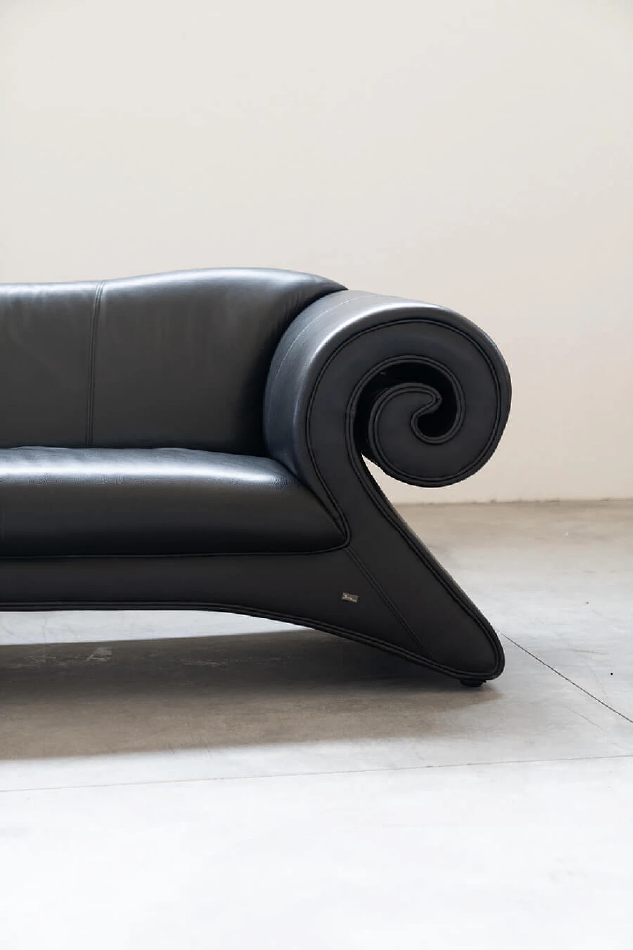 Black leather Gaudi sofa by Bretz, 1990s 2