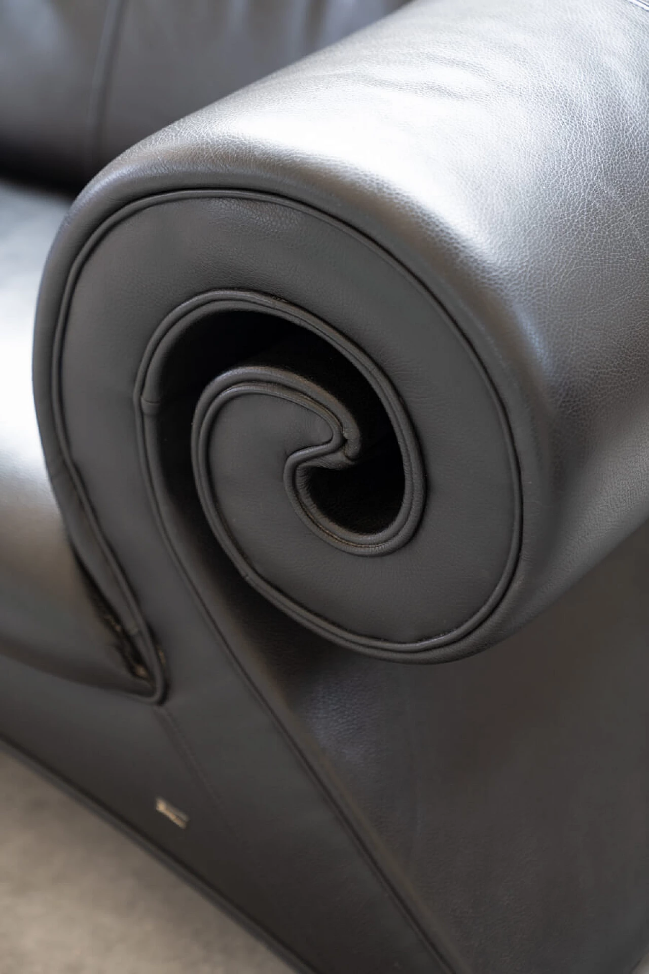 Black leather Gaudi sofa by Bretz, 1990s 6