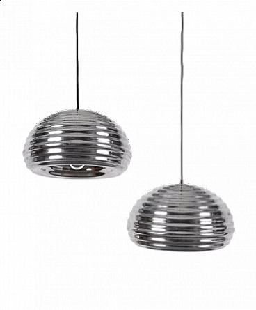 Pair of hanging lamps by Achille Castiglioni for Hille, 1960s