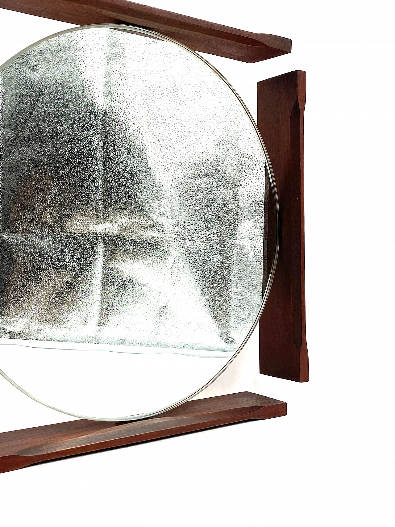 Specchio da tavolo con cornice in teak, anni '60 15