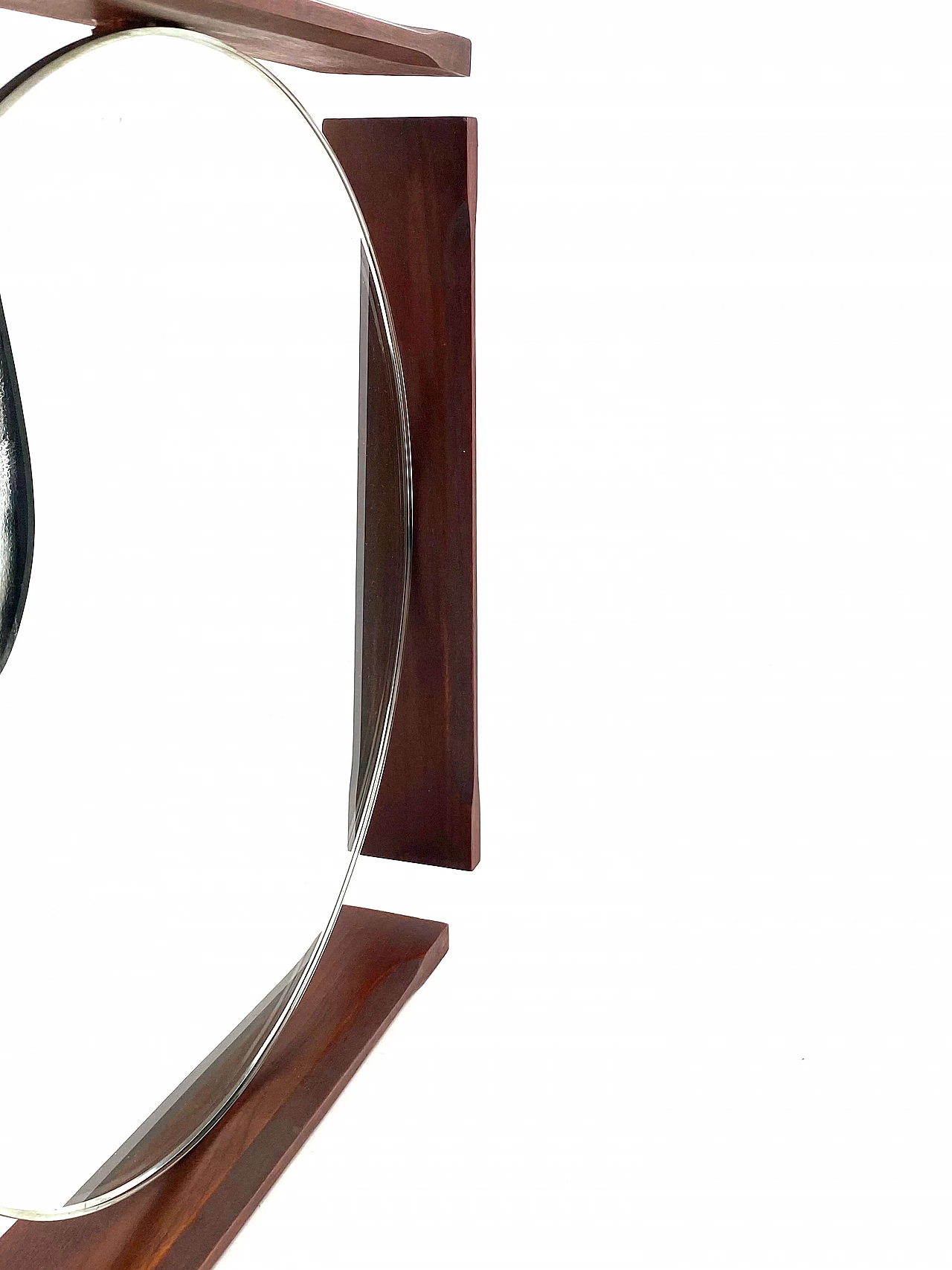 Specchio da tavolo con cornice in teak, anni '60 18
