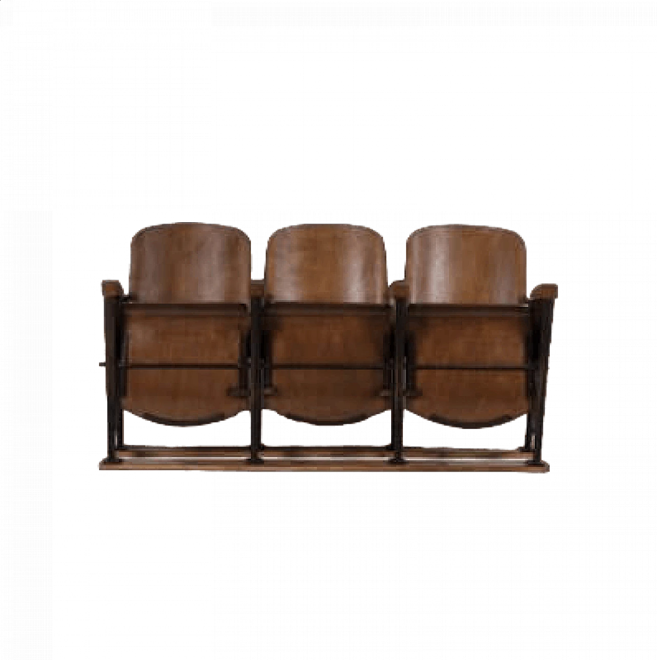 Three-seater row oak armchairs, 1940s 5