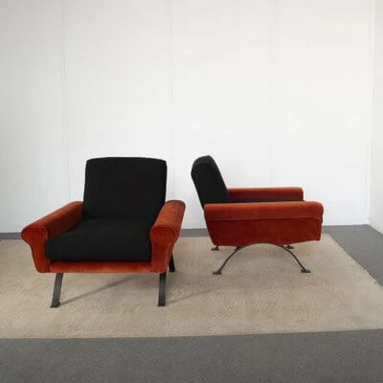 Pair of armchairs by Sergio Saporiti for F.lli Saporiti Besnate Italia, 1960s 2