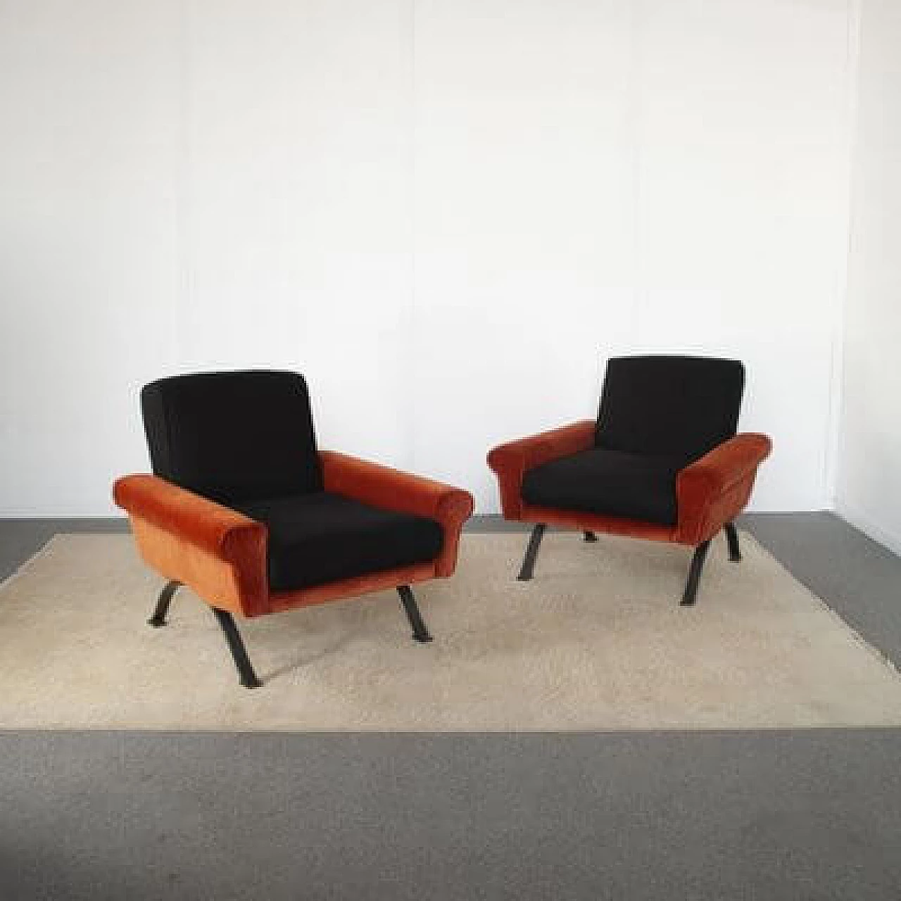 Pair of armchairs by Sergio Saporiti for F.lli Saporiti Besnate Italia, 1960s 3
