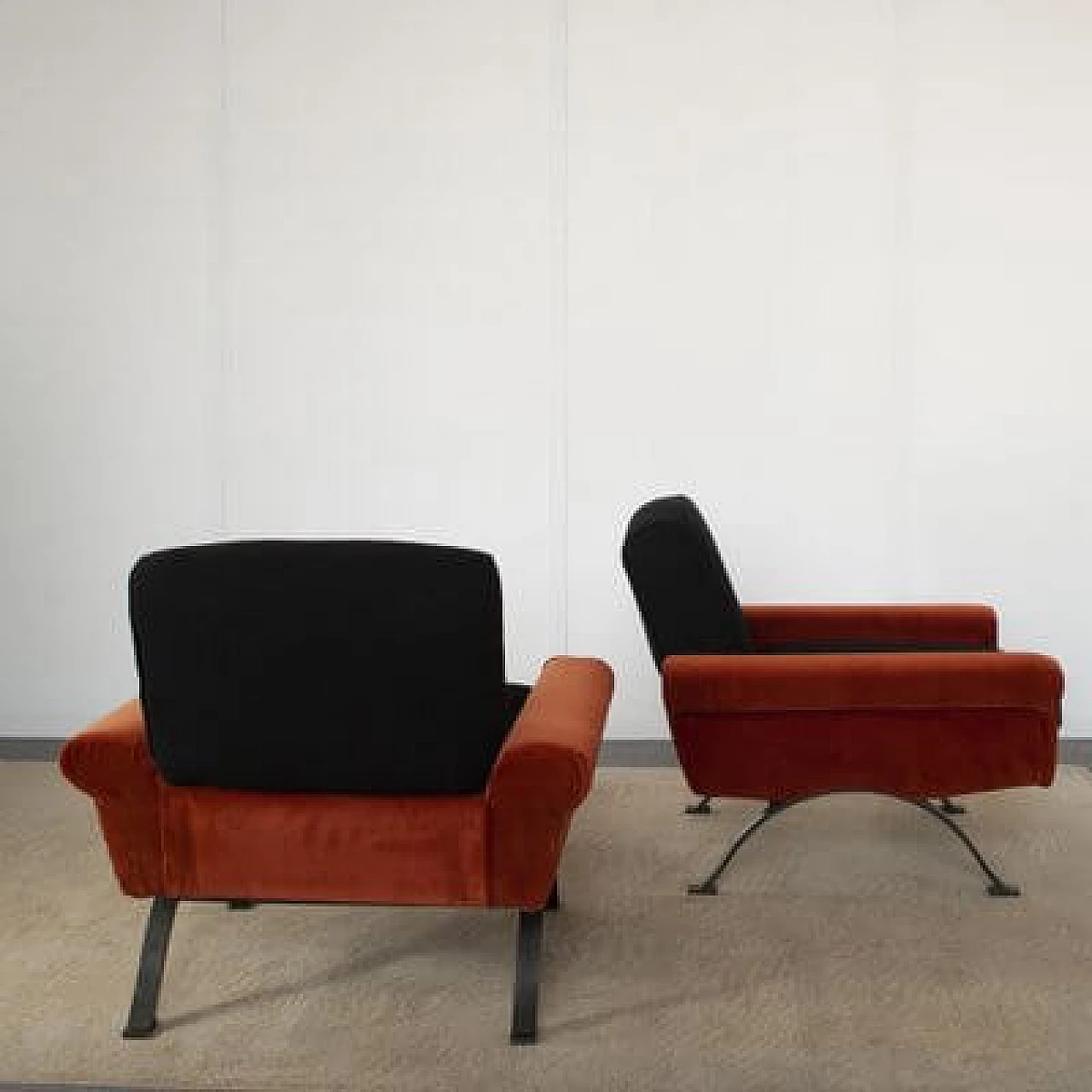 Pair of armchairs by Sergio Saporiti for F.lli Saporiti Besnate Italia, 1960s 4
