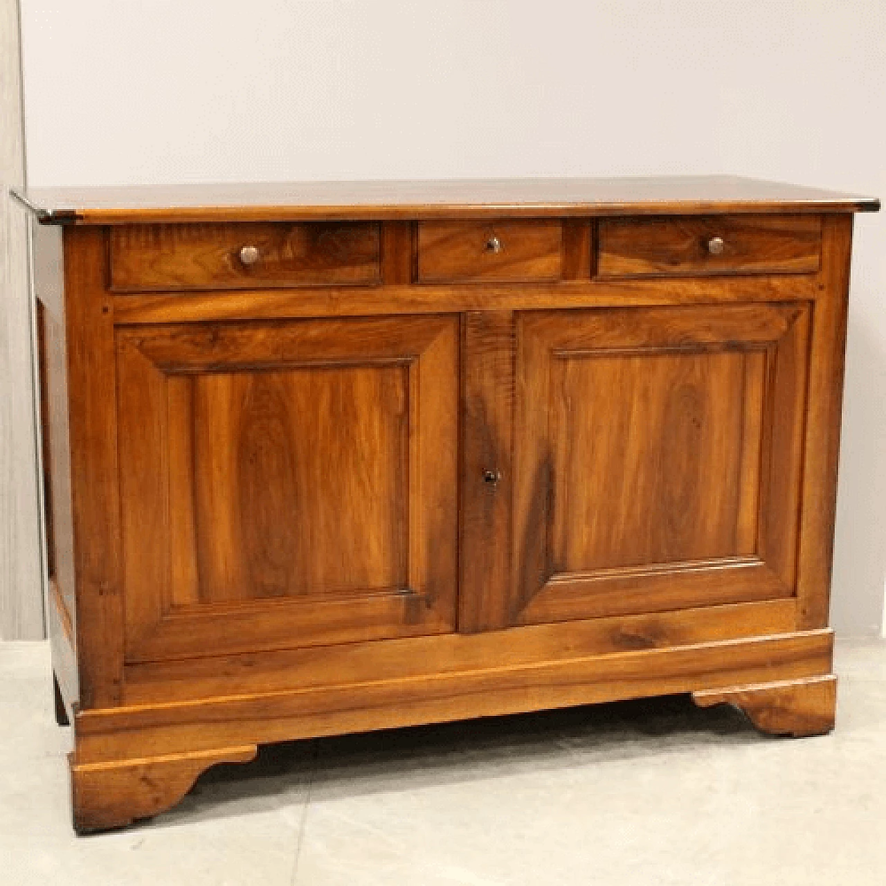 Louis Philippe solid walnut sideboard with drawers and doors, mid-19th century 1