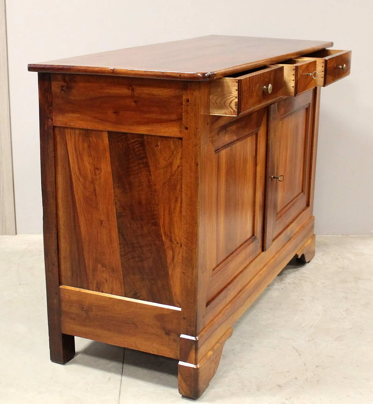 Louis Philippe solid walnut sideboard with drawers and doors, mid-19th century 8