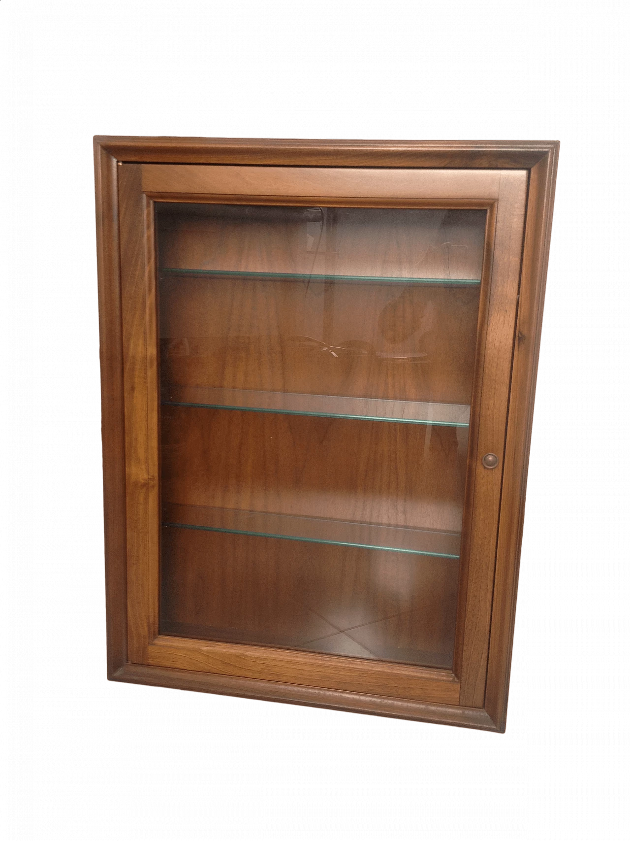 Vetrinetta a muro in noce massello, anni 2000 5
