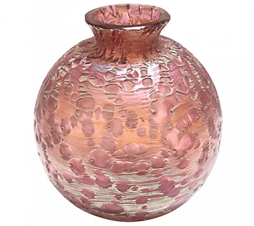 Vaso Diaspora in vetro rosa iridescente di Loetz Glass, anni '20