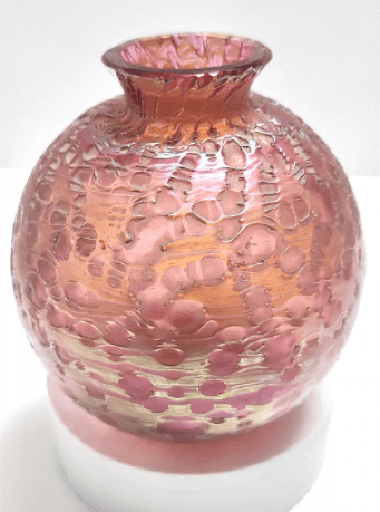 Vaso Diaspora in vetro rosa iridescente di Loetz Glass, anni '20 5