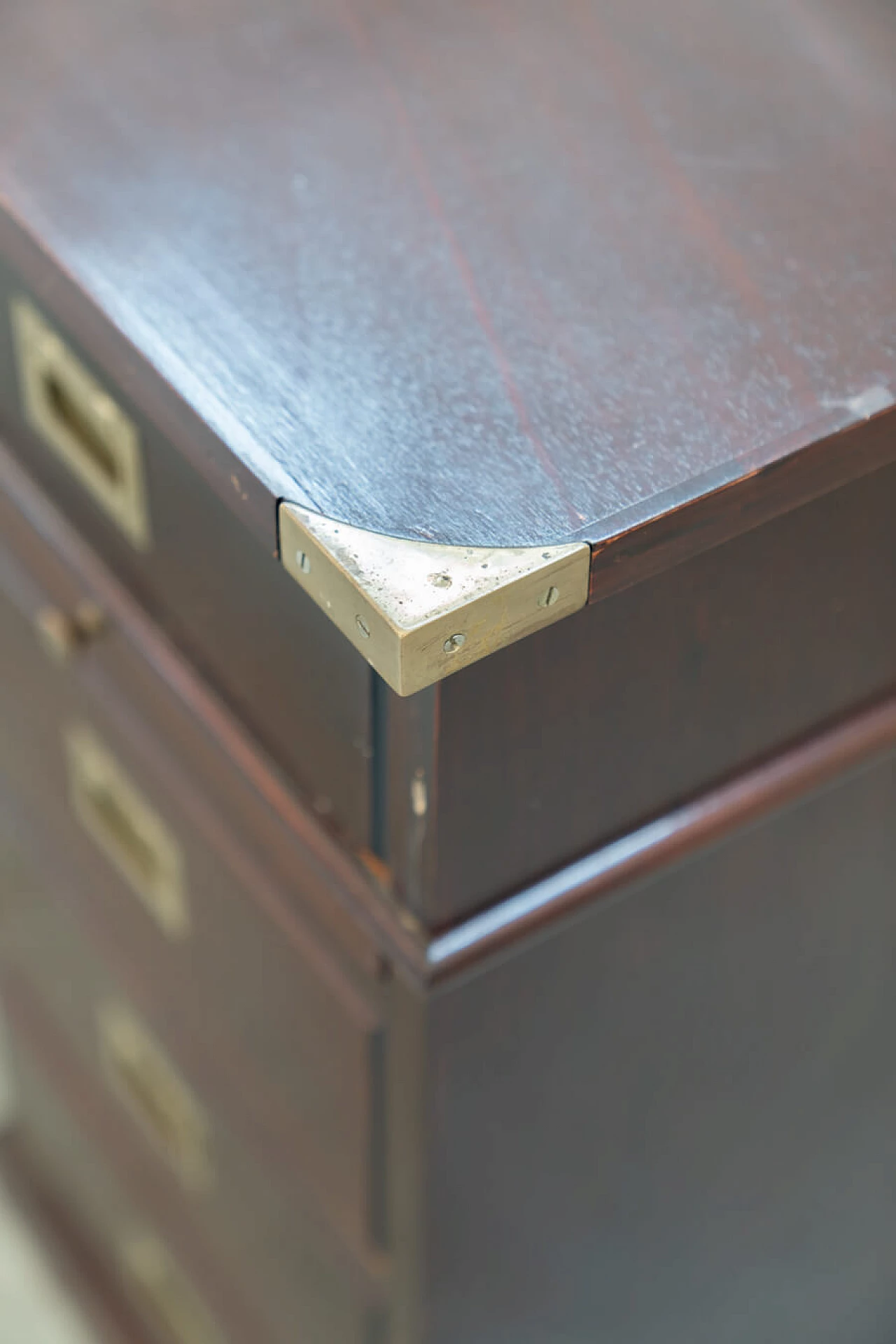 Naval-style mahogany writing desk and swivel chair, 1970s 7