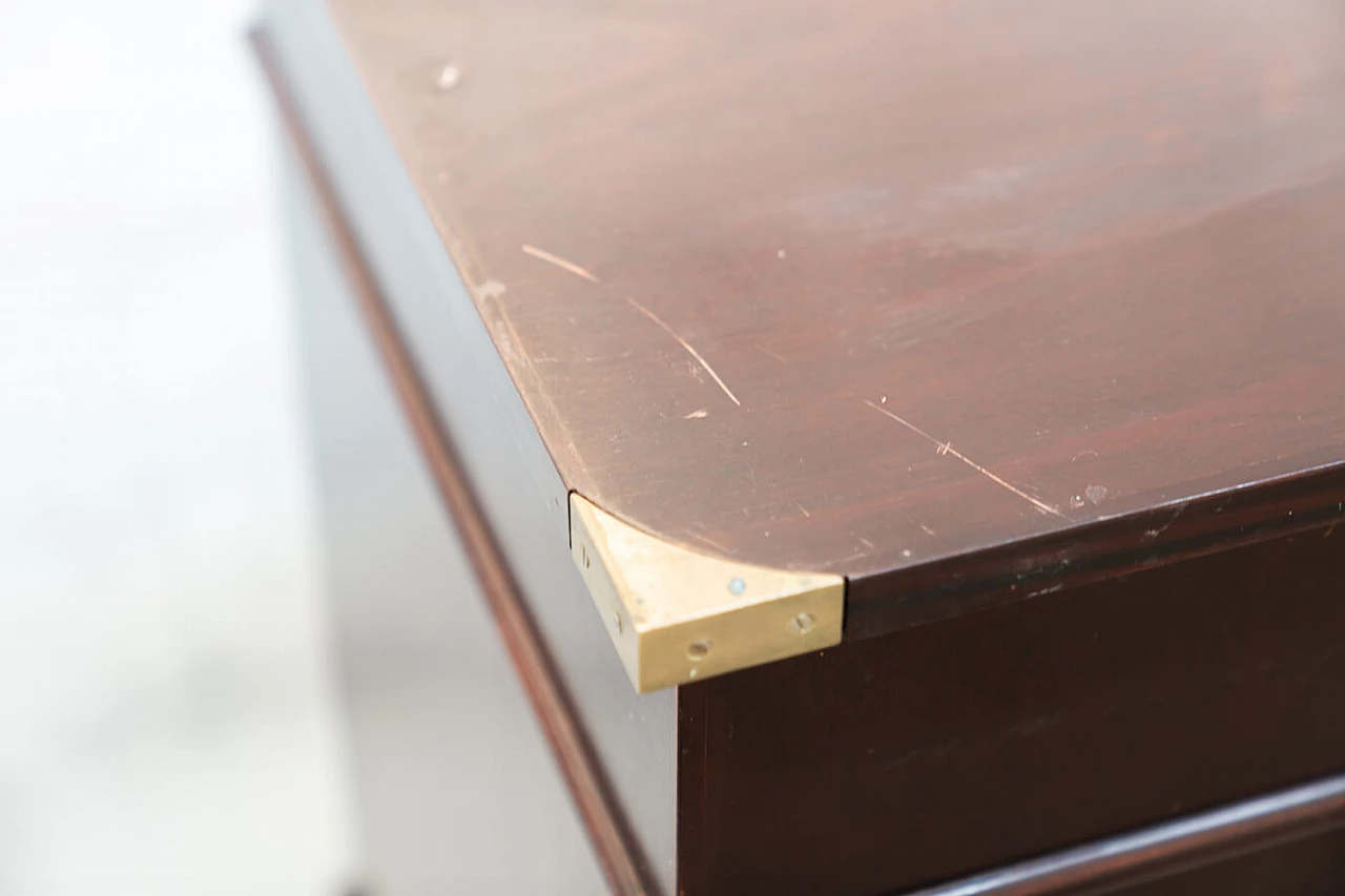 Naval-style mahogany writing desk and swivel chair, 1970s 10