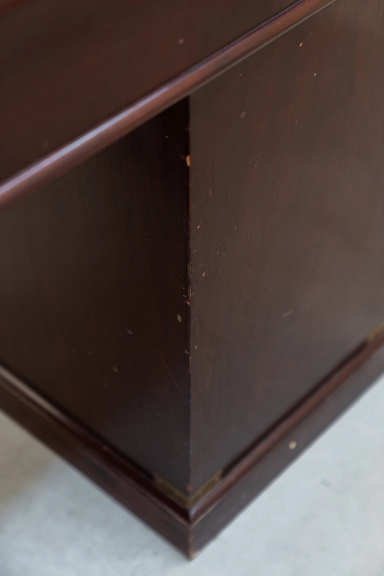 Naval-style mahogany writing desk and swivel chair, 1970s 11