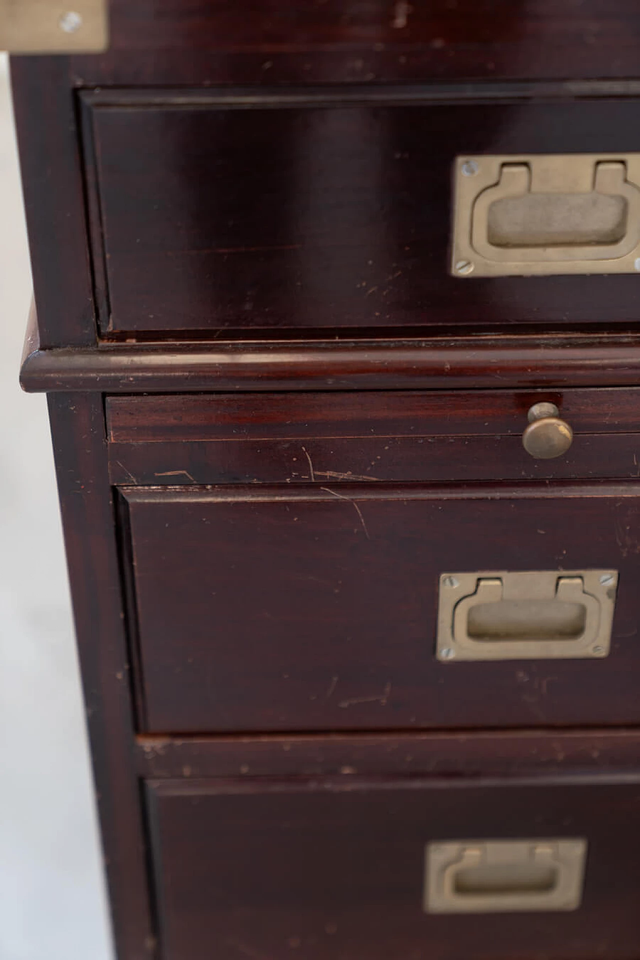 Naval-style mahogany writing desk and swivel chair, 1970s 19