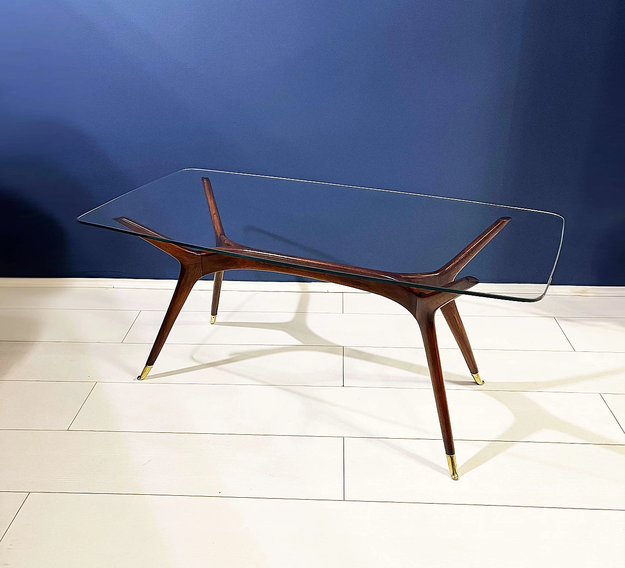 Wood and glass coffee table attributed to Ico Parisi, 1950s 1