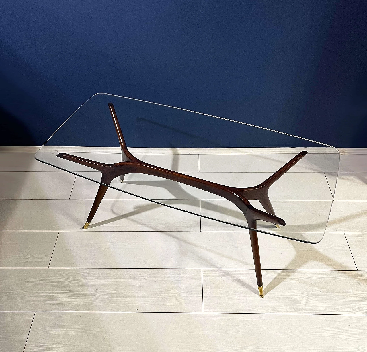 Wood and glass coffee table attributed to Ico Parisi, 1950s 4