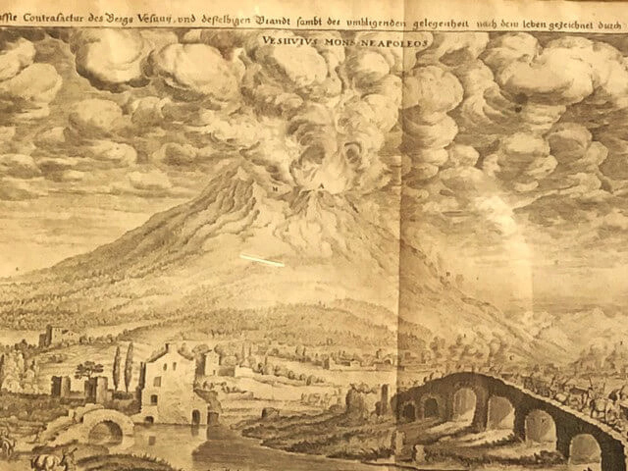 J. von Sandrart and M. Merian, Eruption of Vesuvius, engraving, 17th century 2