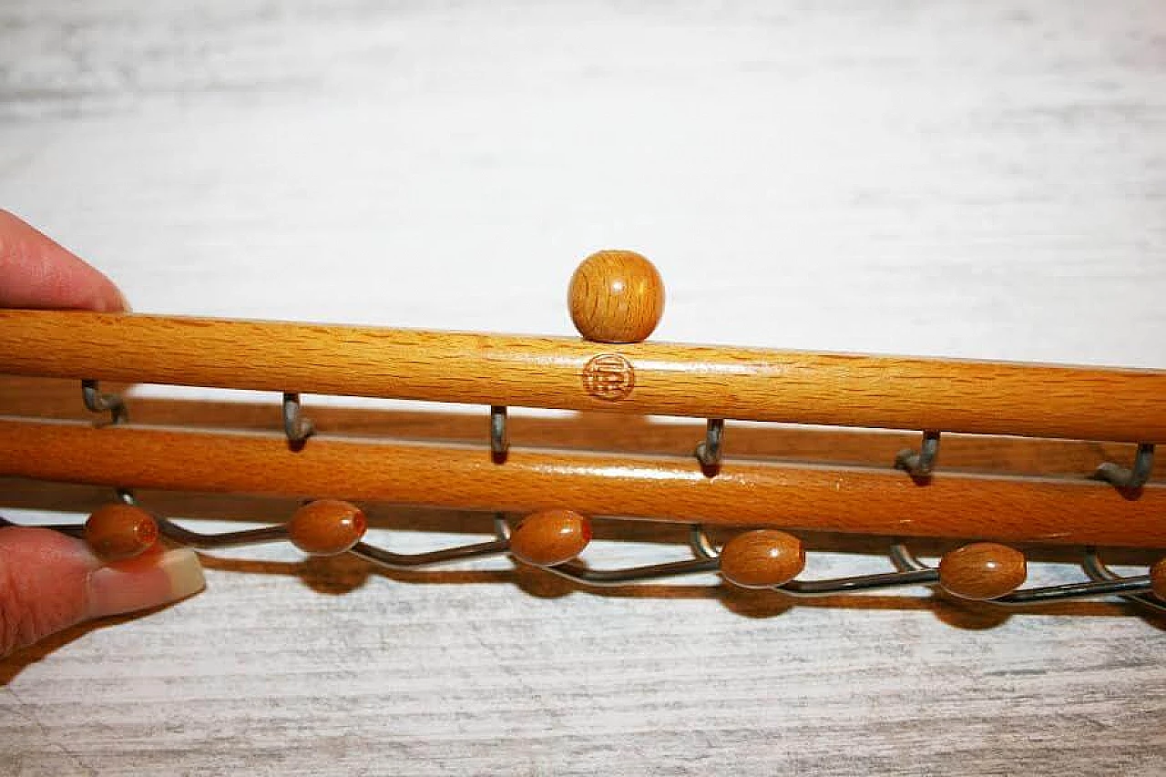 Porta cravatte e cinture pieghevole in legno e metallo di Fratelli Reguitti, anni '50 4