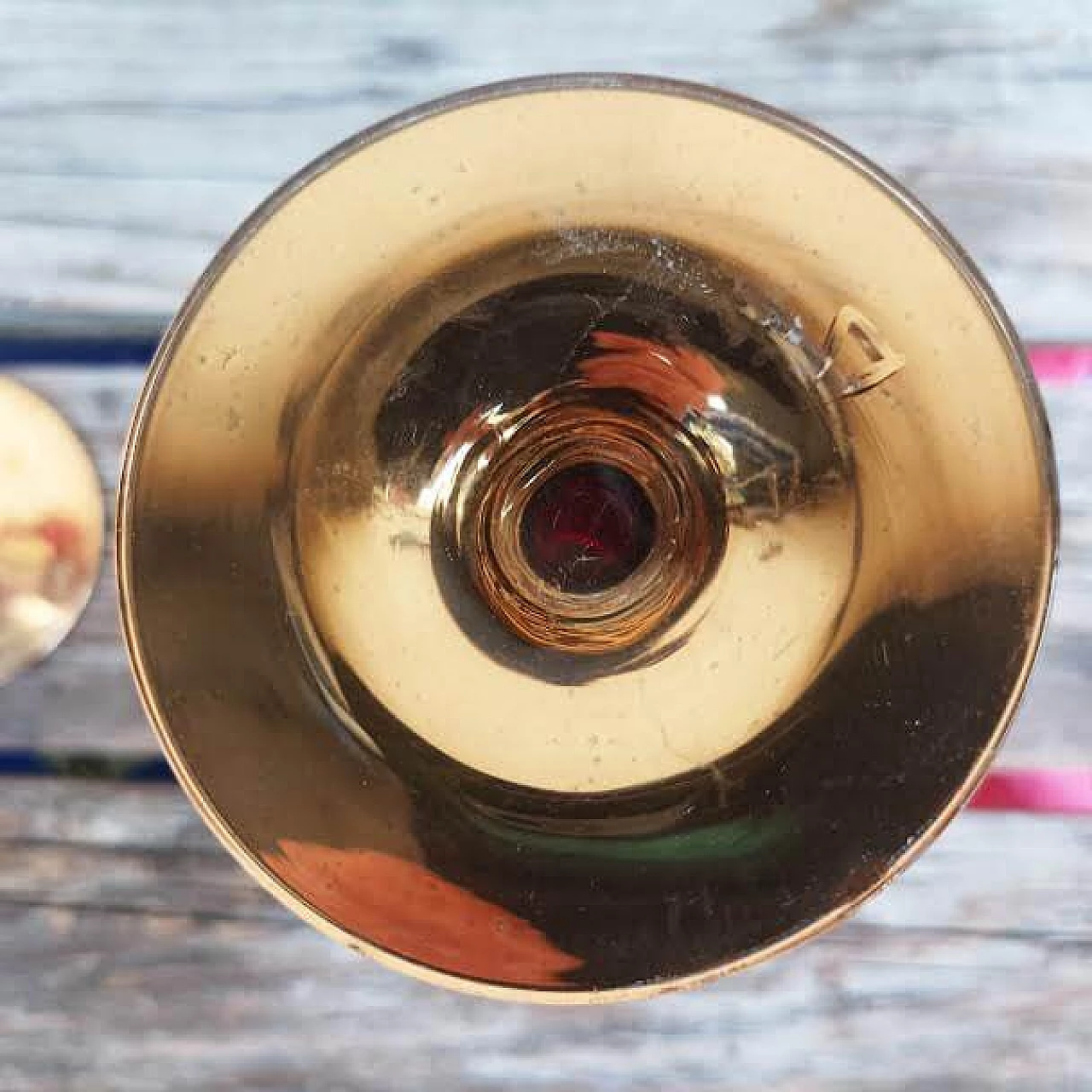 6 Ruby red and 24 carat gold Murano glass wine glasses by Tre Fuochi, 1960s 8