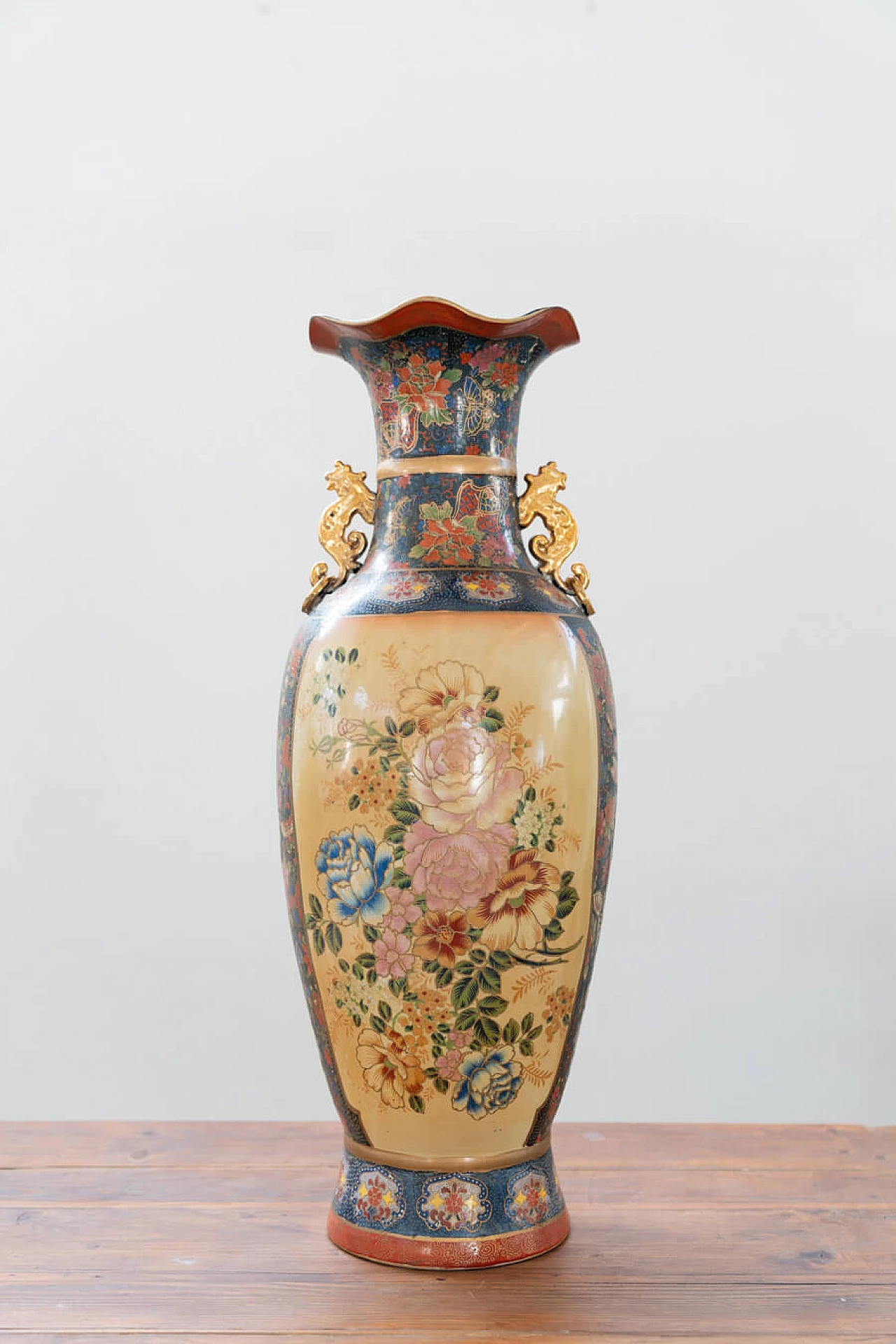 Vaso cinese Golden Satsuma del periodo Meiji, '800 1