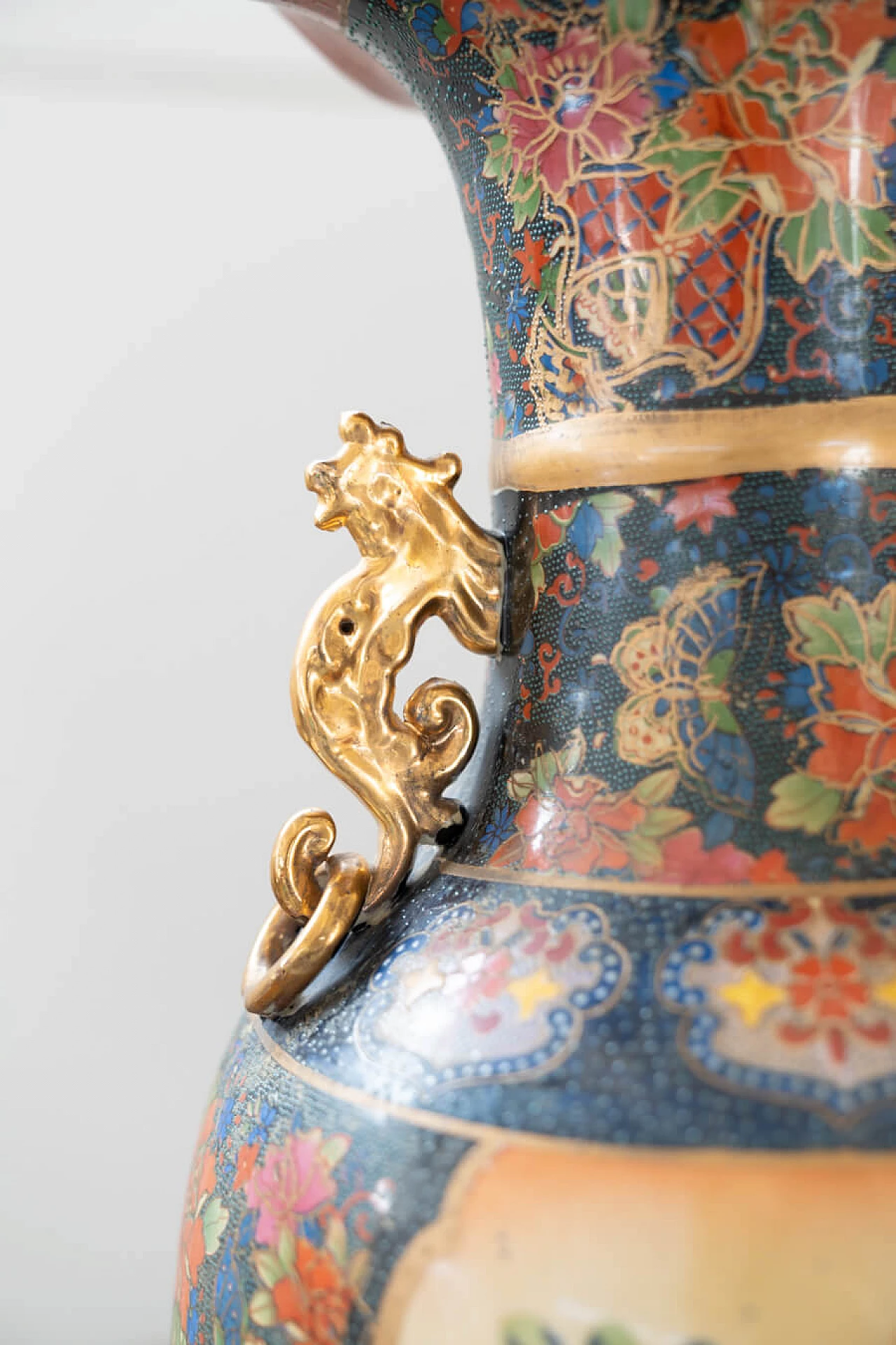 Vaso cinese Golden Satsuma del periodo Meiji, '800 2