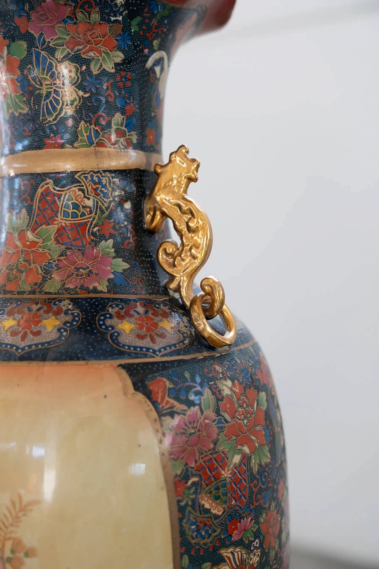 Vaso cinese Golden Satsuma del periodo Meiji, '800 4