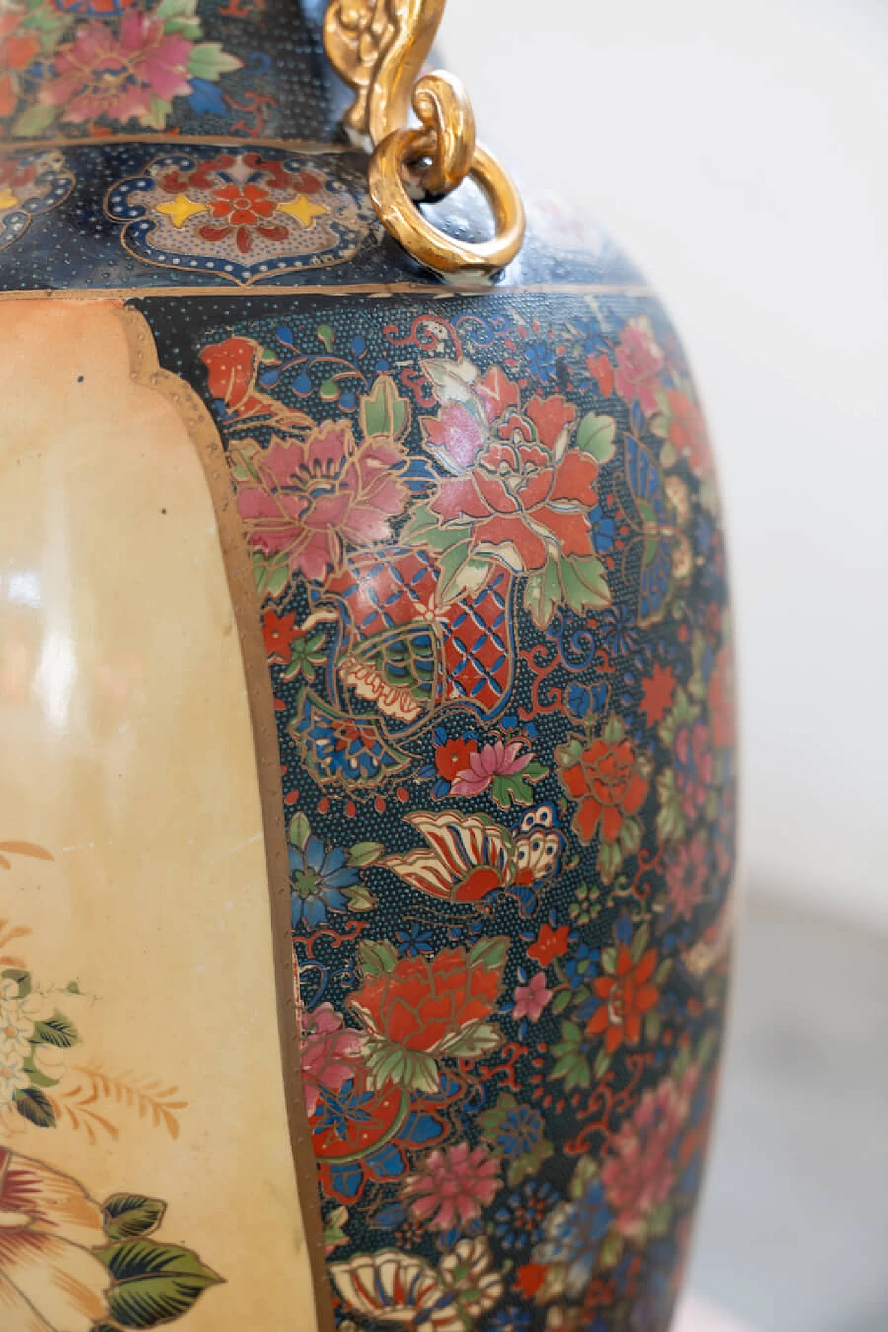 Vaso cinese Golden Satsuma del periodo Meiji, '800 7