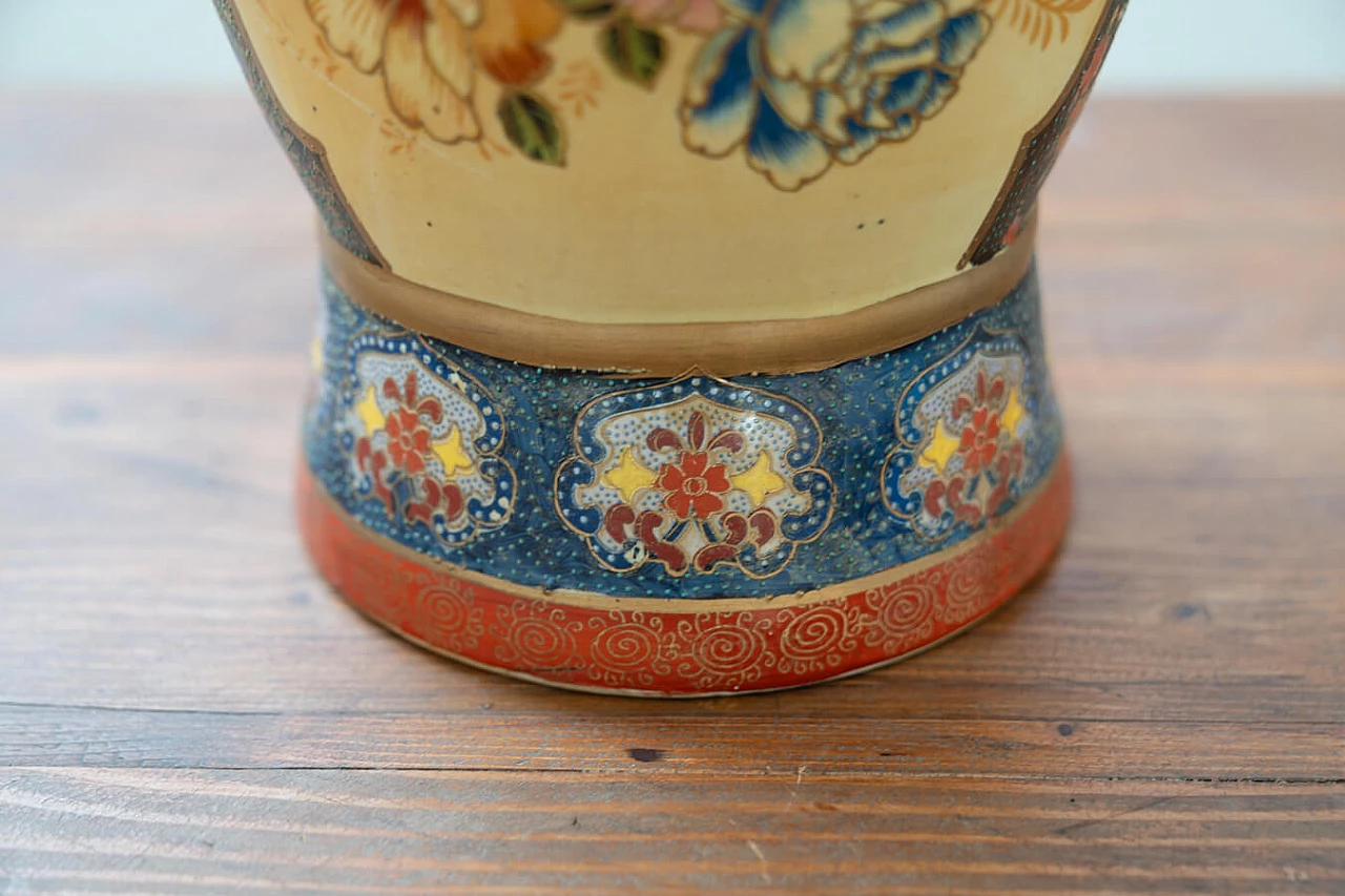 Vaso cinese Golden Satsuma del periodo Meiji, '800 8