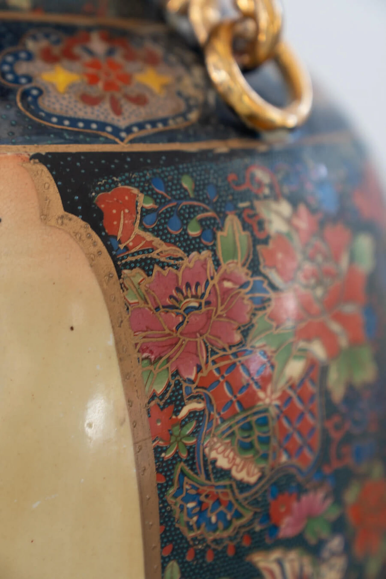 Vaso cinese Golden Satsuma del periodo Meiji, '800 13