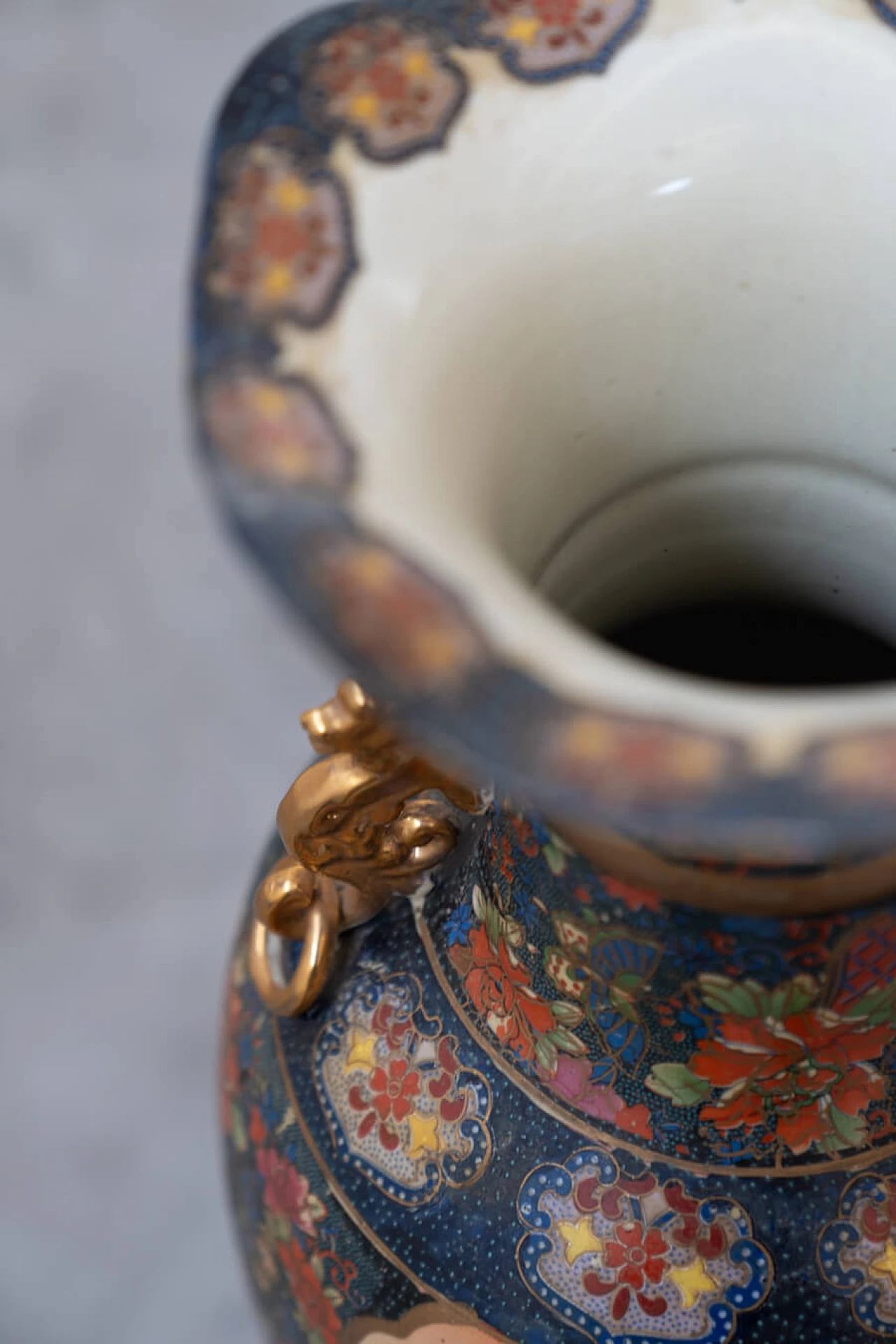 Vaso cinese Golden Satsuma del periodo Meiji, '800 28