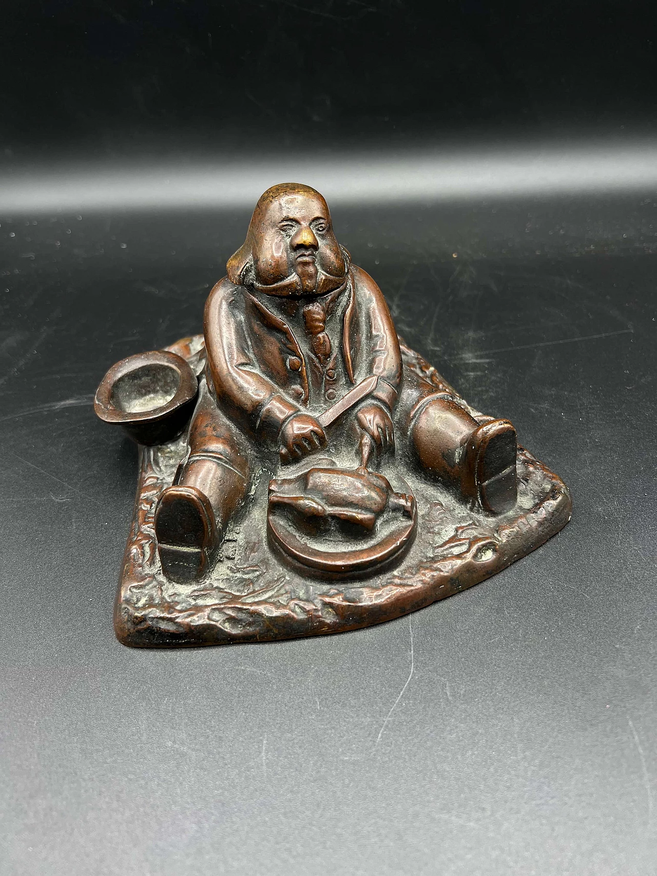 Daniel Lambert, Fat Man, sculptural bronze inkwell, 1870 1