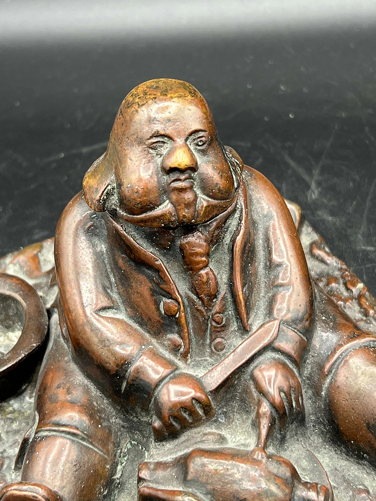 Daniel Lambert, Fat Man, sculptural bronze inkwell, 1870 2