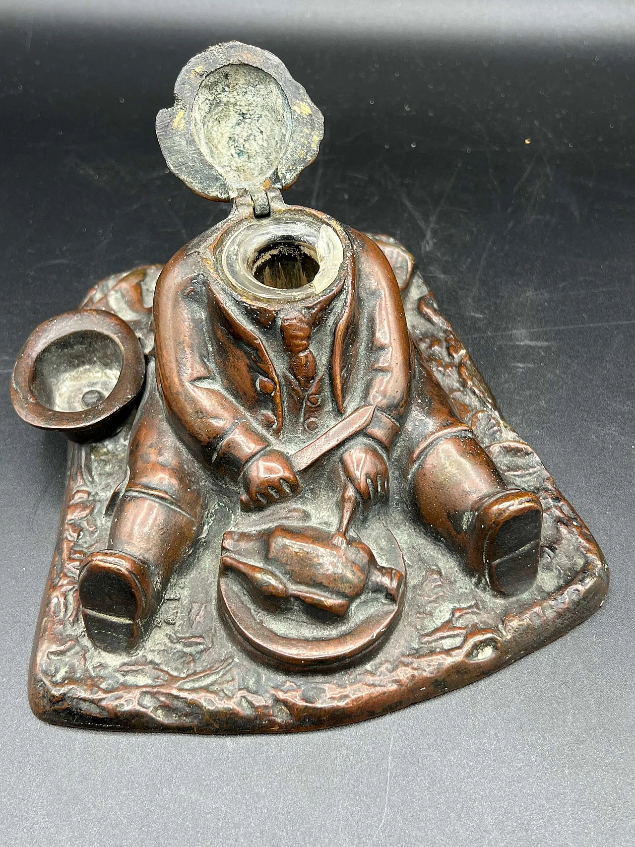 Daniel Lambert, Fat Man, sculptural bronze inkwell, 1870 5