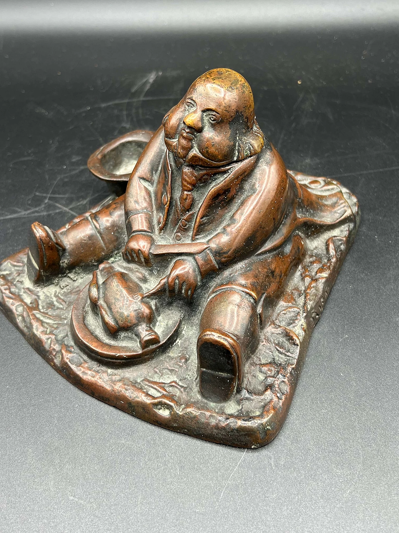 Daniel Lambert, Fat Man, sculptural bronze inkwell, 1870 6