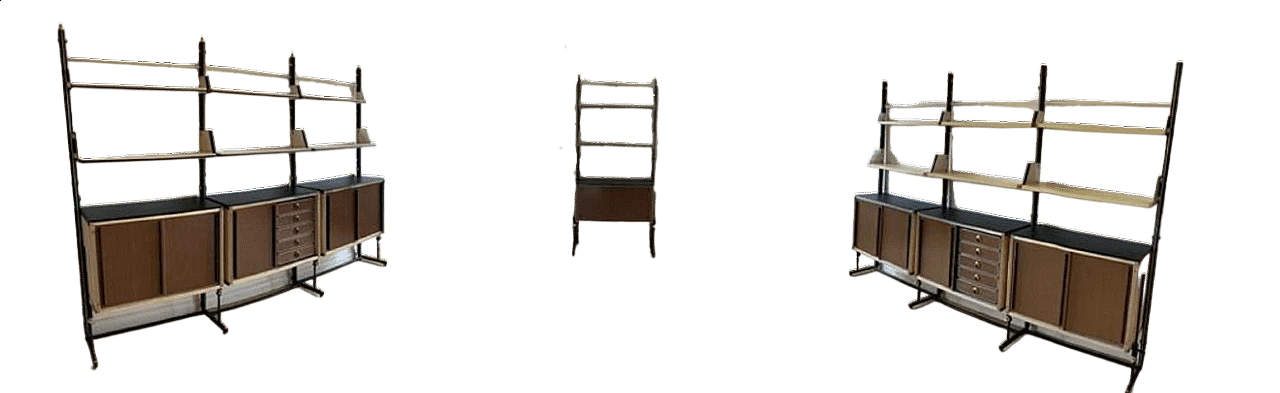 Seven-module bookcase with bar compartment by Umberto Mascagni, 1940s 1187341