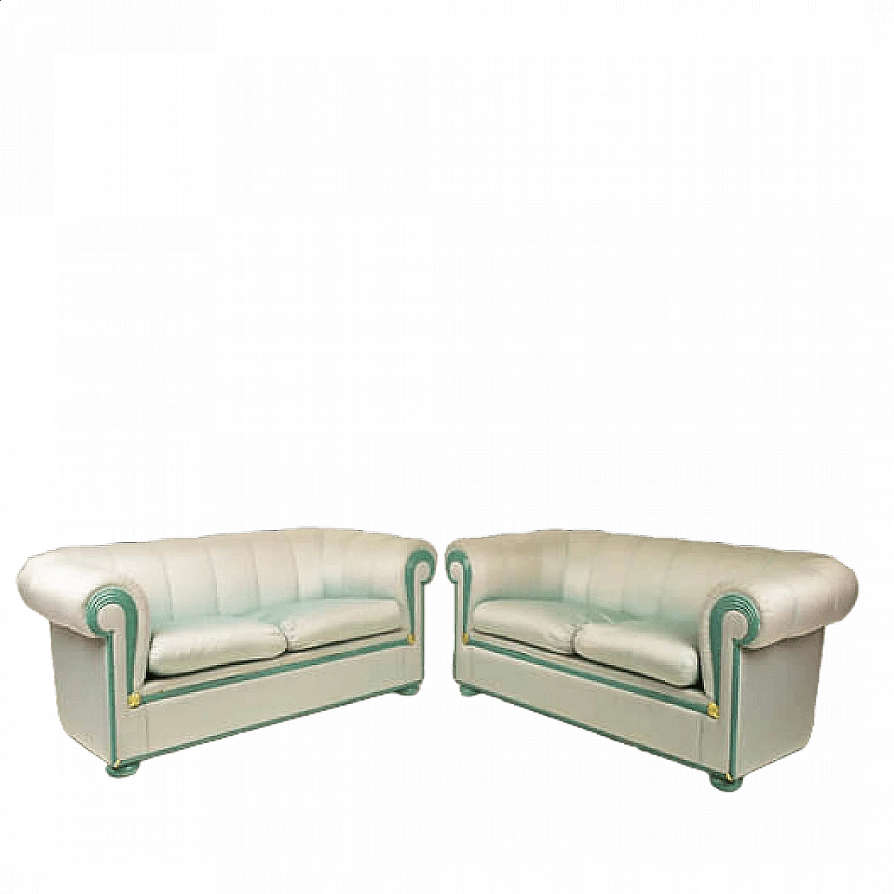Pair of sofas in marbled wood and Moirè silk by Fabrizio Smania for Smania Studio Interni, 1980s 16