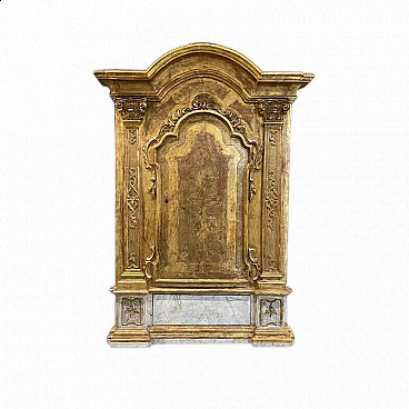 Anta di tabernacolo Barocco siciliano in legno scolpito e dorato