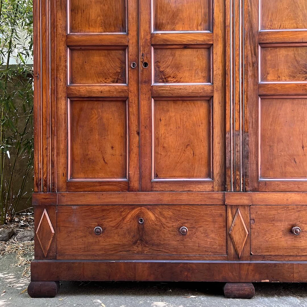 Neoclassical walnut wardrobe, first half of 19th century 2