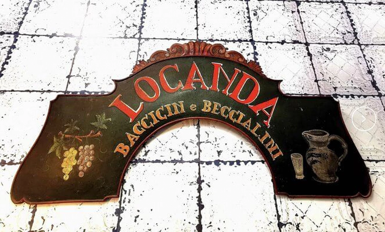 Metal Locanda sign, 1950s 1