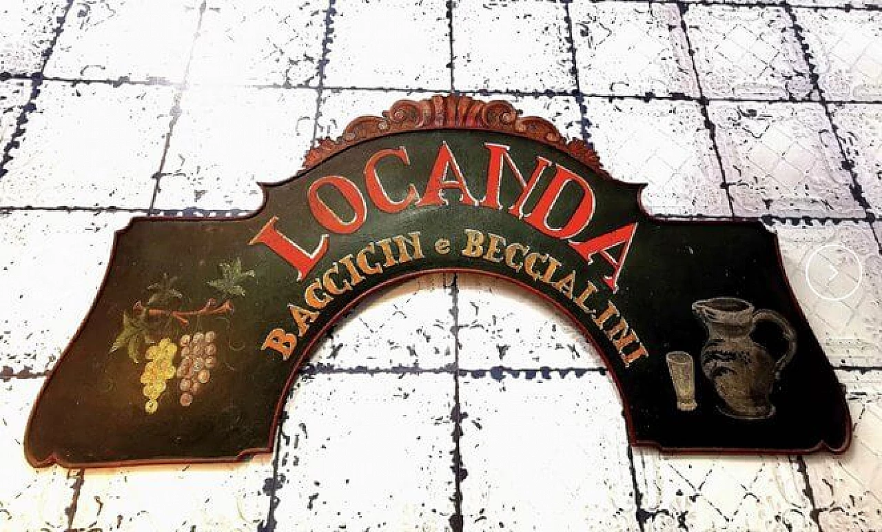 Insegna Locanda in metallo, anni '50 1