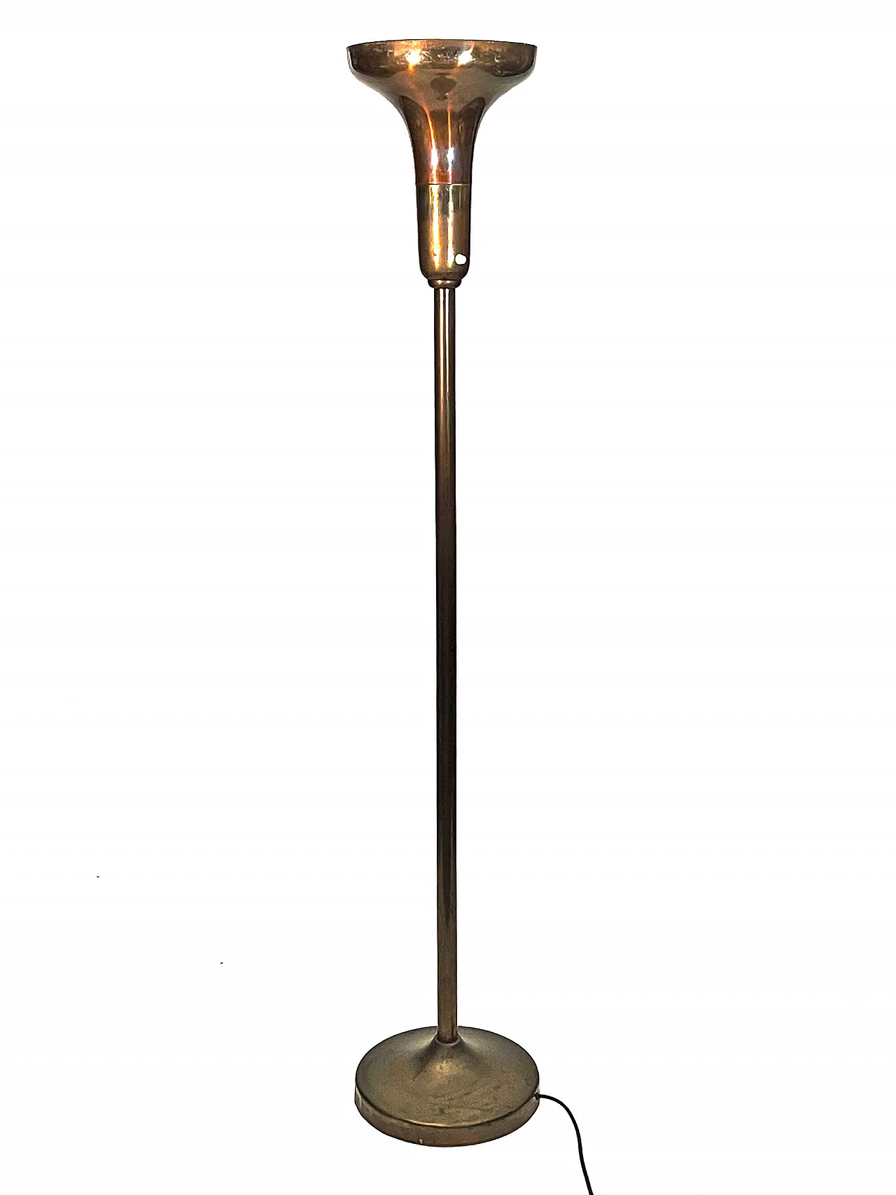 Alfa floor lamp in burnished brass by Luminator, 1930s 1