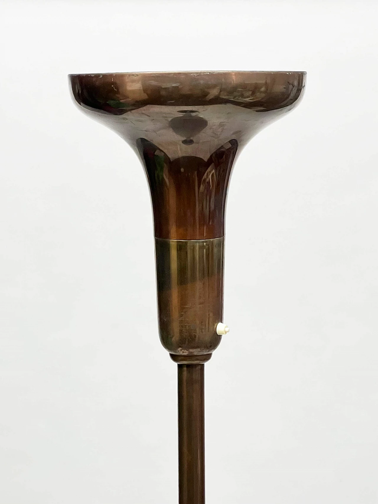 Lampada da terra Alfa in ottone brunito di Luminator, anni ’30 3