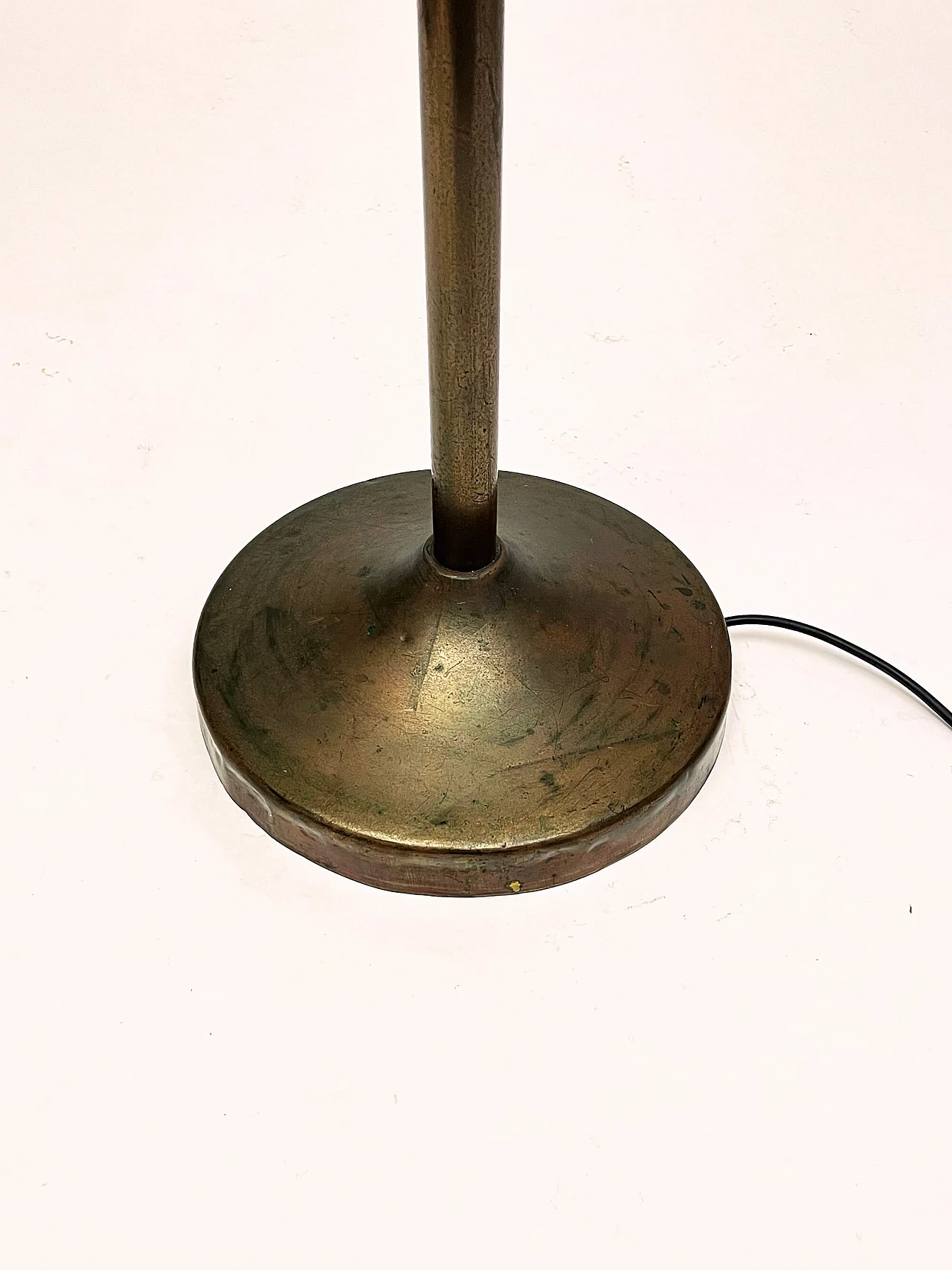 Lampada da terra Alfa in ottone brunito di Luminator, anni ’30 5