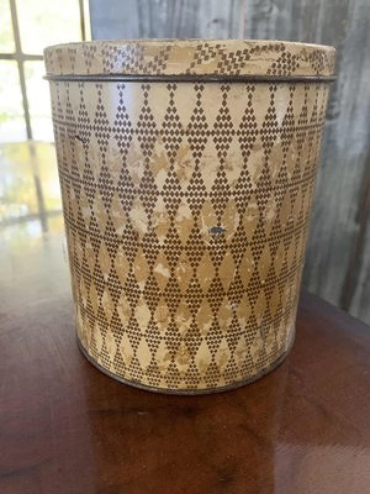 Enameled metal flour jar, 1950s 6