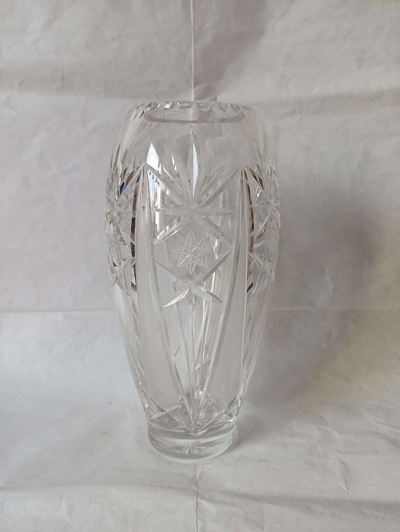 Vaso in cristallo Baccarat inciso e molato, anni '70 1