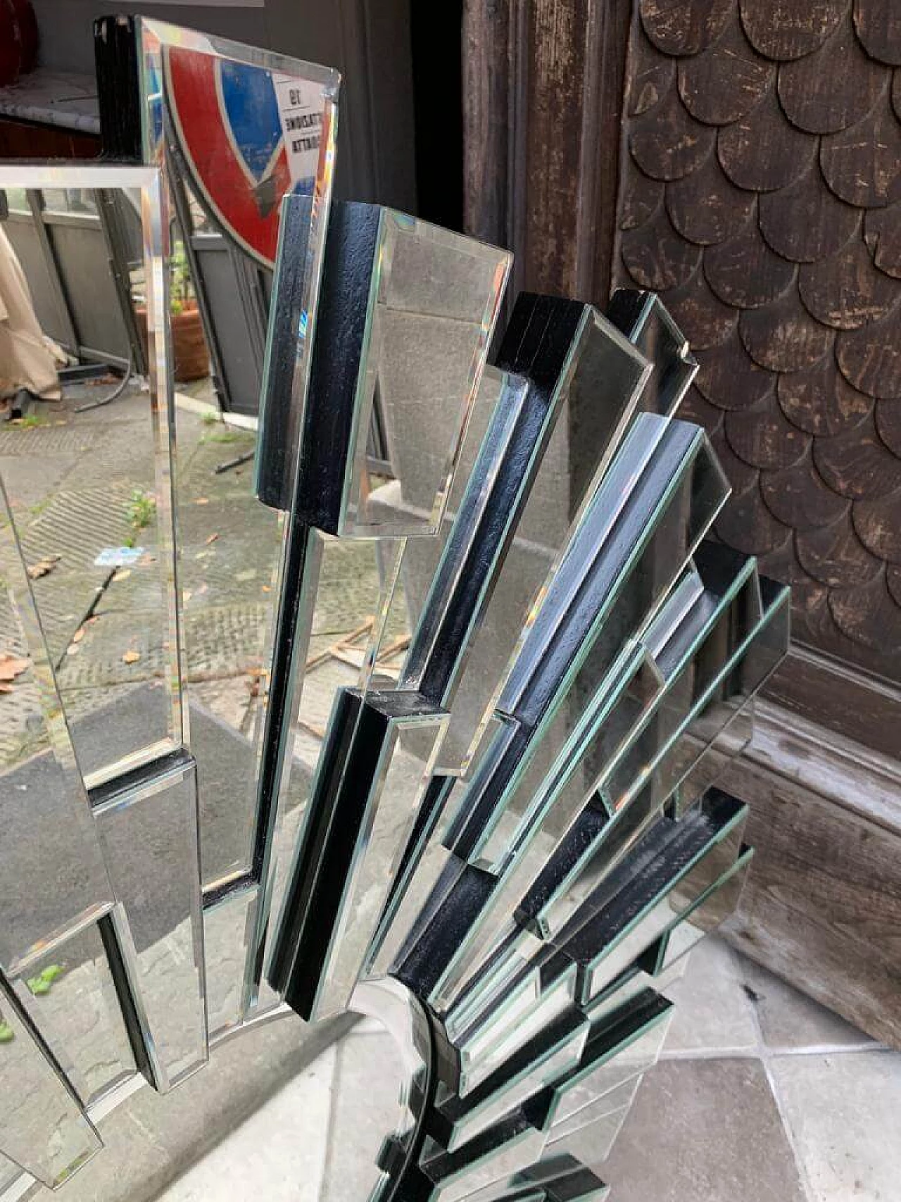 Art Deco style sun-shaped wall mirror 3