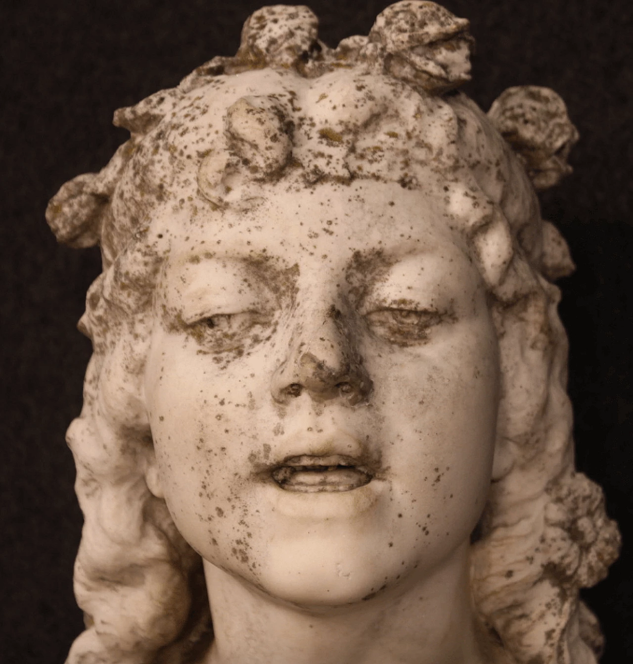 Serafino Ramazzotti, mezzobusto femminile, scultura in marmo, inizio '900 25